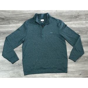 Greg Norman Mens Play Dry Quarter Zip Performance Pullover, Blue Green Size S